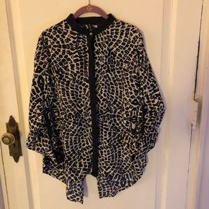 Misoka navy blue print blouse